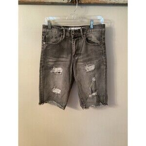 G STAR RAW MENS 30 SHORTS GRAY DENIM DISTRESSED JEAN SHORTS JORTS